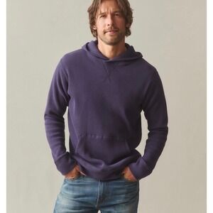 NWOT American Giant Mens Summit Waffle Pullover Hoodie L Purple Athleisure